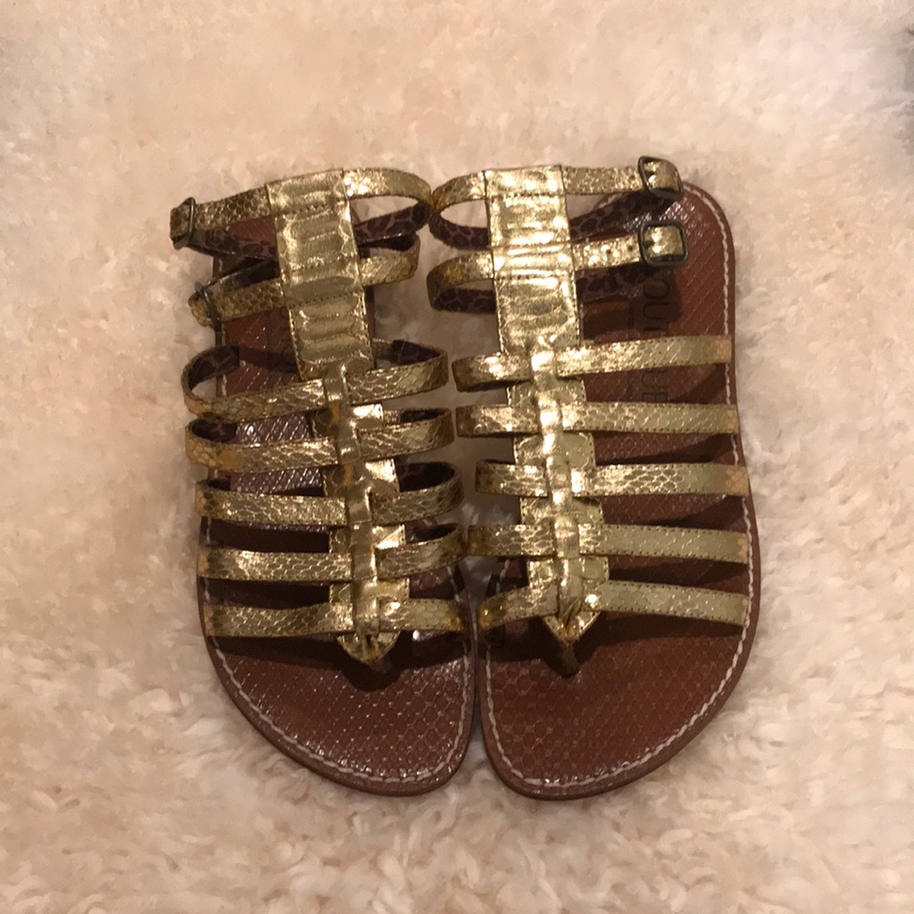 Sam Edelman gold gladiator sandals